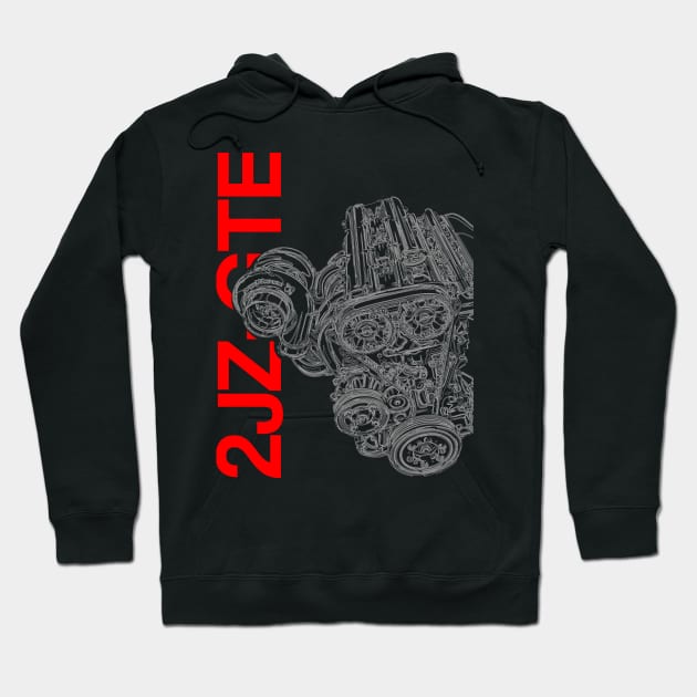 2JZ-GTE Supra MKIV Engine Hoodie by gaplexio